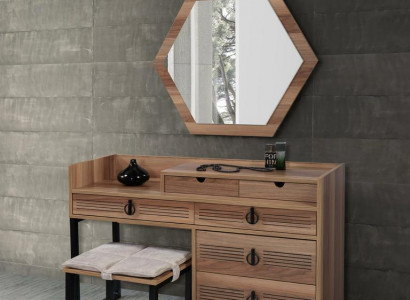Bedroom mirror dresser wood modern design luxury brown new